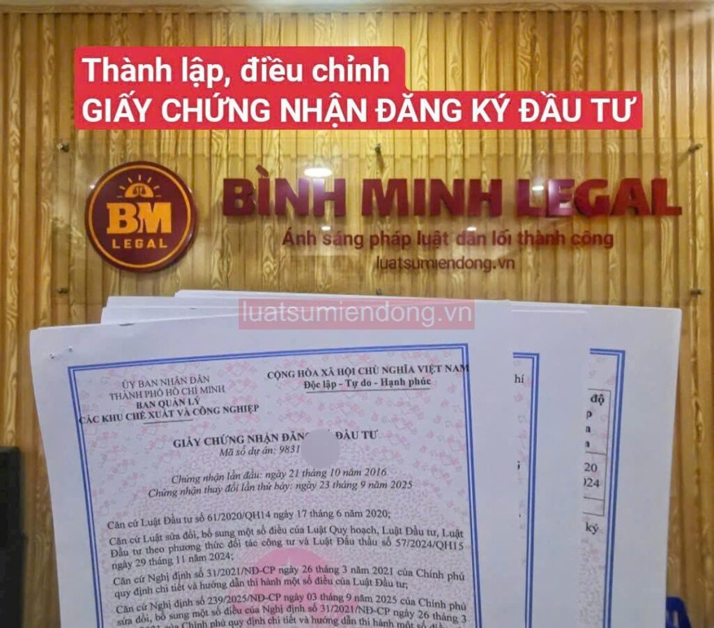 Giấy phép đầu tư tại khu vực Bình Dương, Hồ Chí Minh, Đồng Nai